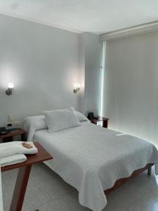 Hotel Manhattan Barbosa客房内的一张或多张床位