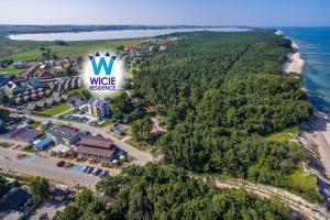 an aerial view of the wylde resort with the sign at Wicie Residence in Wicie