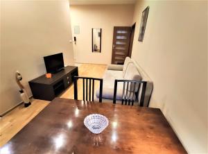 Televízia a/alebo spoločenská miestnosť v ubytovaní Abak Krakow Apartment + 13 fotografií