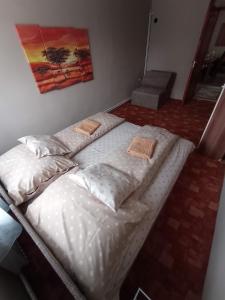 Una cama o camas en una habitación de BORINA VENDÉGHÁZ