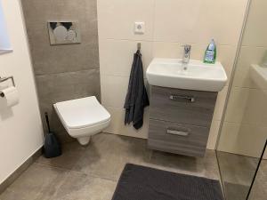 un bagno con lavandino e WC di MorgenSonne a Simmerath