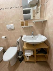 uma casa de banho com um WC e um lavatório em CIVICO 186 Al Santo/Ospedali em Pádua