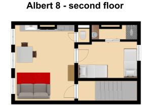Půdorys ubytování Albert Studio's