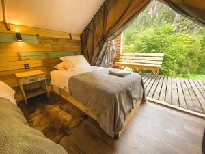 Cama o camas de una habitación en Matapiojo Lodge