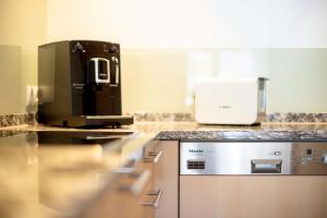 A kitchen or kitchenette at Ferienwohnung Flanuf