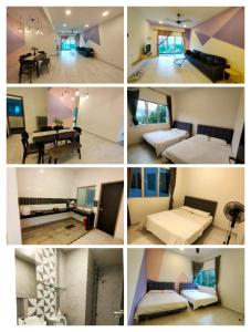 a group of four pictures of a room at Cameron Homestay in Tanah Rata