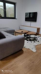 sala de estar con sofá y mesa en Ferienwohnungen Nalbach Bierbach, en Nalbach
