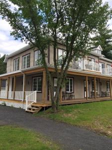 uma casa grande com uma árvore em frente em Orange Bistro em Baie-Saint-Paul