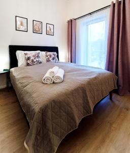 Posteľ alebo postele v izbe v ubytovaní LAGUNA Apartament Polanica Residence 54
