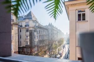 Nespecifikovaný výhled na destinaci Budapešť nebo výhled na město při pohledu z apartmánu