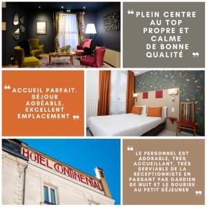a collage of photos of different types of furniture at Hotel Continental in Angers
