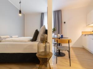 Postel nebo postele na pokoji v ubytování limehome Gütersloh Eickhoffstraße