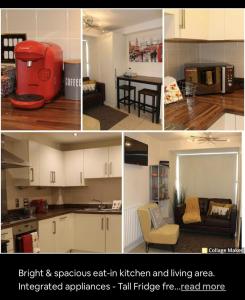 a series of pictures of a kitchen and living area at Lego Themed Home near Legoland Windsor Castle in Slough