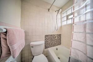 a bathroom with a toilet and a tub and a shower at Historic Family Home 2 Mi to Lake Erie and Zoo! in Erie +20 photos