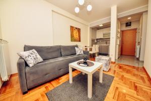 a living room with a couch and a table at Apartman A9 Lux in Banja Koviljača