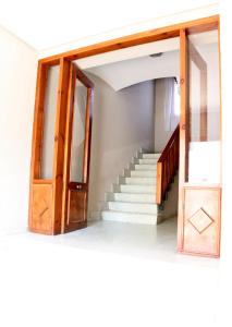 an open door with stairs in a building at Alojamiento Rural Ribaforada in Ribaforada