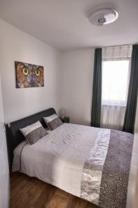 a bedroom with a large bed and a window at STARLIGHT SILVER Szeged - Exclusive in Szeged