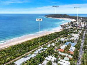 an aerial view of the beach and the town of kihei at Your Luxury Escape - Kiah 11 Beach House Ocean views in Byron Bay