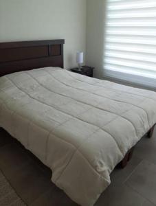 Ένα ή περισσότερα κρεβάτια σε δωμάτιο στο Condominio Laguna Mar, Las Cruces.