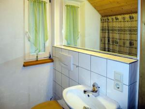 bagno con lavandino, specchio e servizi igienici di Holiday Home Sonnenschein by Interhome a Hornberg