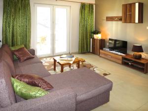 a living room with a couch and a tv at Apartment Perisa by Interhome in Grebaštica