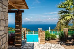 a view of the ocean from a villa at Villa Rachi in Gaios