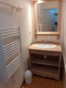 a bathroom with a sink and a mirror at Appartement prés des pistes vue montagne 6 pers in Puy-Saint-Vincent