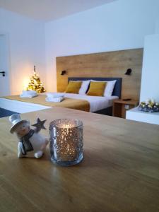 A seating area at Apartmány Runi