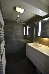 een badkamer met een wastafel en een spiegel bij Angel Services - LE COTTAGE DE VEYRIER in Veyrier-du-Lac