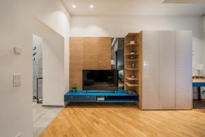 Televízia a/alebo spoločenská miestnosť v ubytovaní ZEUS Design Apartments - Reumannplatz