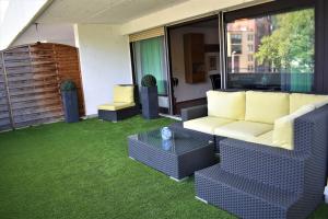 Ein Sitzbereich in der Unterkunft Apartment am Römerkreis
