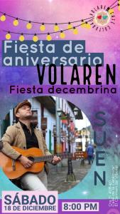 um cartaz para um concerto com um homem a tocar guitarra em Hostal Macondo Inn em Carmen de Viboral