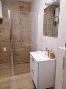 Koupelna v ubytování Apartman Pahuljica Tara