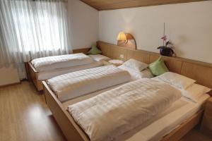 a bedroom with three beds in a room at Hotel & Residence Sylvanerhof in Chiusa
