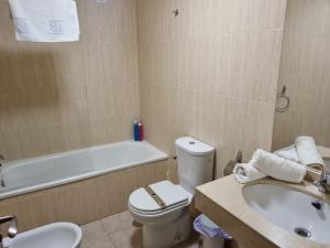 a bathroom with a toilet and a sink and a tub at MONTE OIZ ELITE in Sierra Nevada