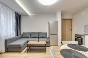a living room with a couch and a table at Central Platinum Apartments 16 in Rybnik