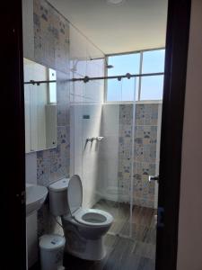 Koupelna v ubytování Hotel Prestigio JC