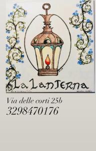 a drawing of a lantern on top of a card at La Lanterna in Collesalvetti