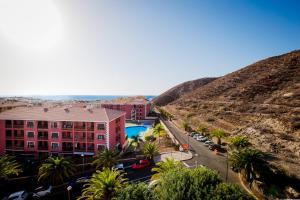 an aerial view of a city with a mountain at Palm Mar de LUX A25 in Palm-mar