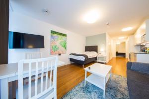 Kuchyň nebo kuchyňský kout v ubytování Continental Apartment Hotel Sollentuna