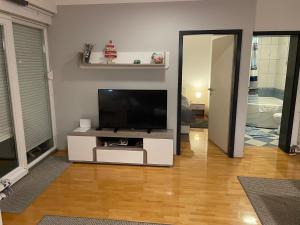 Televízia a/alebo spoločenská miestnosť v ubytovaní Apartman Luna near Zagreb Airport
