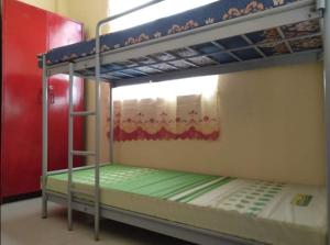 Bunk bed o mga bunk bed sa kuwarto sa Eurich Ladies Dormitory