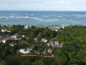 an aerial view of a resort near the ocean at Solazul in Las Galeras