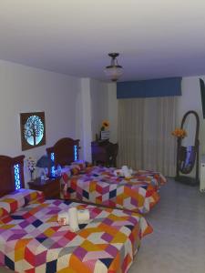 Łóżko lub łóżka w pokoju w obiekcie Pension A Barca