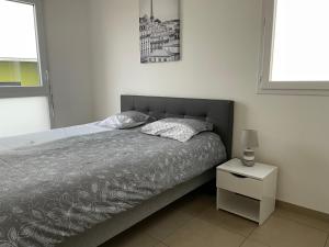 Katil atau katil-katil dalam bilik di Charmant T2 avec grande terrasse au calme