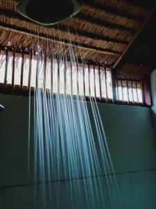 a shower curtain hanging from a ceiling at Seven Senses Guesthouse in Chiang Mai