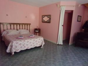 Postel nebo postele na pokoji v ubytování Chambres et table d'hôtes Saint Nicolas, maisonnettes individuelles dans propriété privée