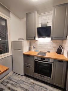 Kuchyň nebo kuchyňský kout v ubytování Nika Apartments