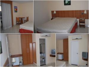 Postel nebo postele na pokoji v ubytování Thermas Place Suíte Caldas Novas com Piscinas Termais