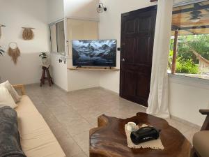 Телевизор и/или развлекательный центр в Beach Villa S